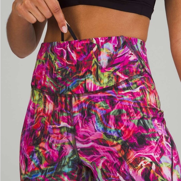 Lululemon Base Pace High-Rise Running Tight 25" Hyper Flow Pink Multi Size 0 - Picture 4 of 6